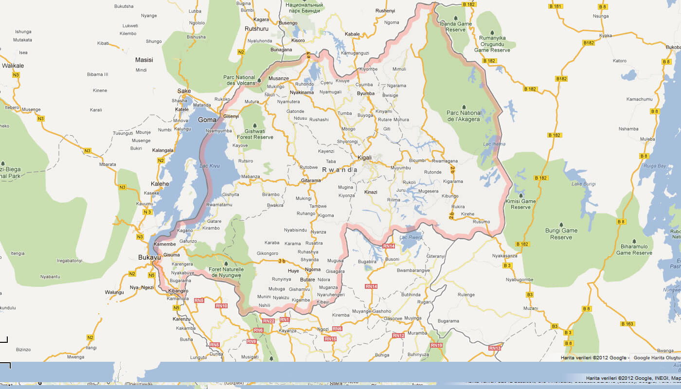 karte von Rwanda